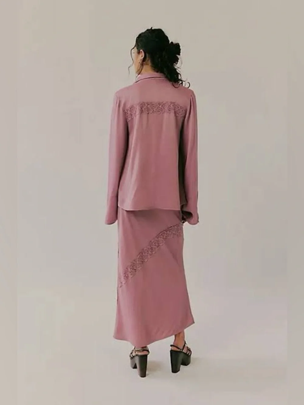 FREE PEOPLE Lucia Tie Top & Maxi Skirt Set in Nostalgia Rose NWT